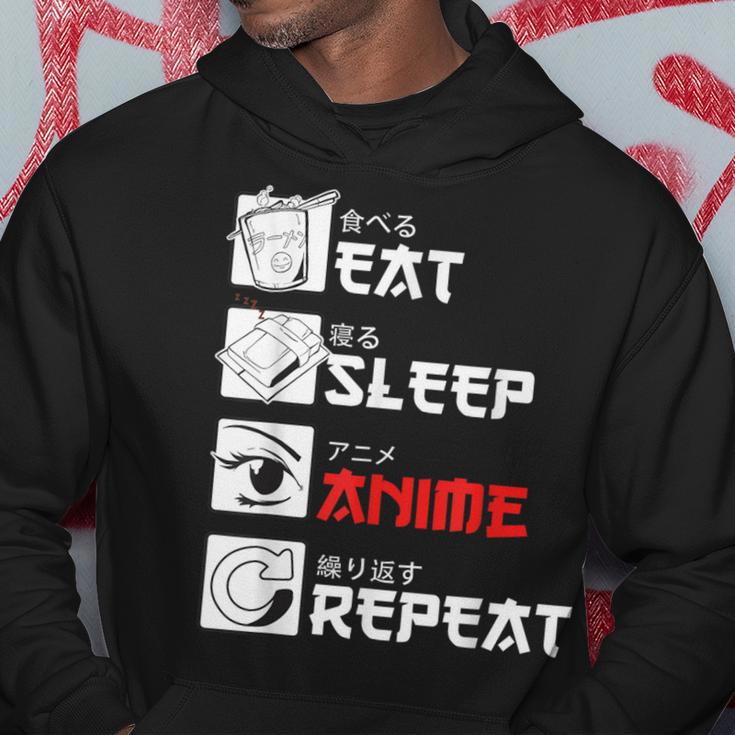 Eat Sleep Anime Repeat For Manga Fans Kapuzenpullover Lustige Geschenke