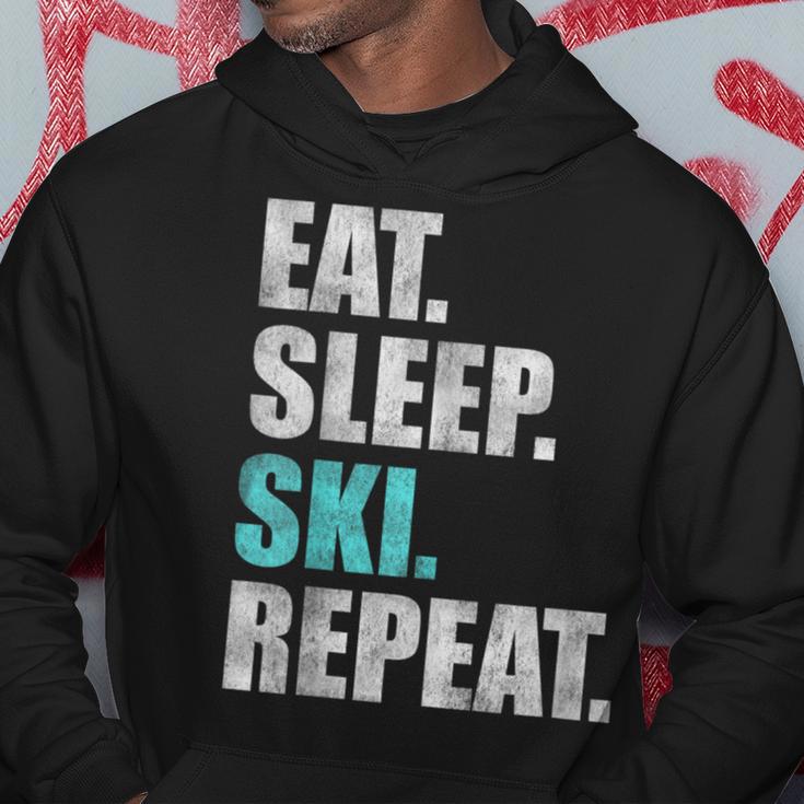 Eat Sleep Ski Repeat Kapuzenpullover Lustige Geschenke