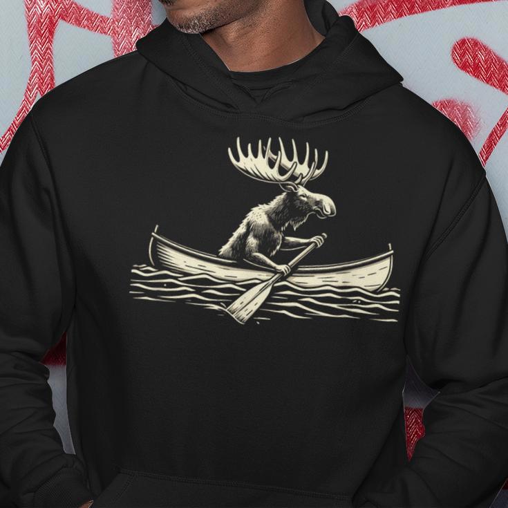 Elk In Canoe Kapuzenpullover Lustige Geschenke