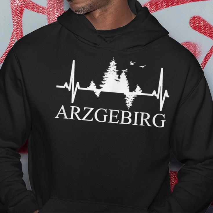 Erzgebirge Heartbeat Forest Motif Arzgebirg Für Erzgebirger Kapuzenpullover Lustige Geschenke