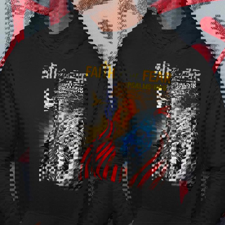 Faith Over Fear American Flag Jesus Christ Lion Hoodie Unique Gifts
