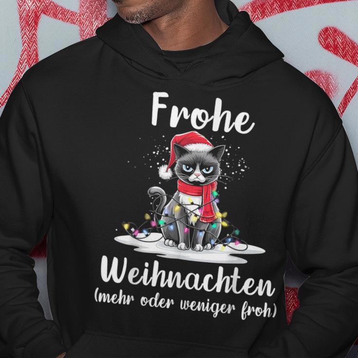 Frohe Weihnachten Grimmige Katzen Mehr Oder Weniger Froh Kapuzenpullover Lustige Geschenke