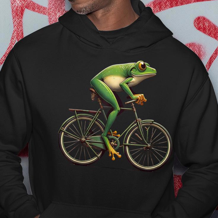 With Frosch Fährt Fahrrad Motif Kapuzenpullover Lustige Geschenke