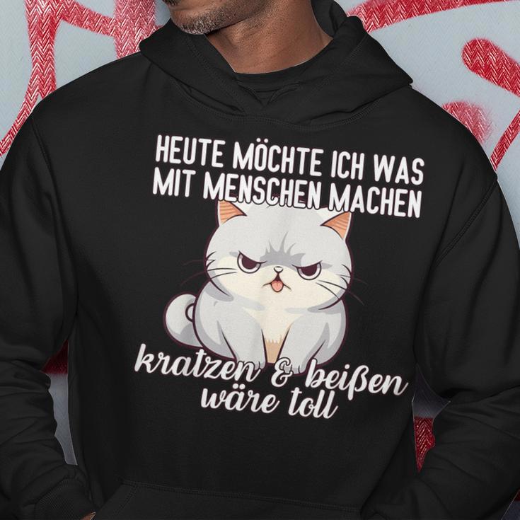 Cat Heute Möchte Ich Was Mit Menschen Machen Mit Menschen Kapuzenpullover Lustige Geschenke