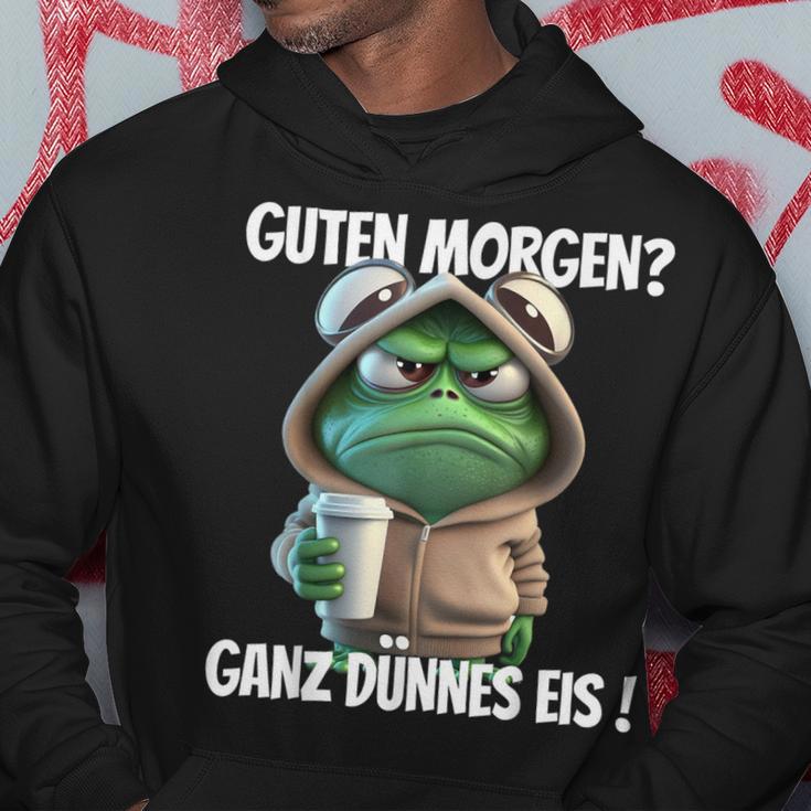 Guten Morgen Ganz Dünnes Eis Frog Motif Kapuzenpullover Lustige Geschenke