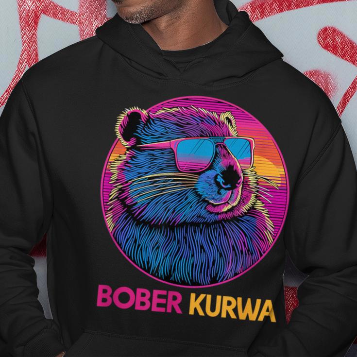 Retro Synthwave Bober Bóbr Kurwa Internet Meme Flannelette Kapuzenpullover Lustige Geschenke