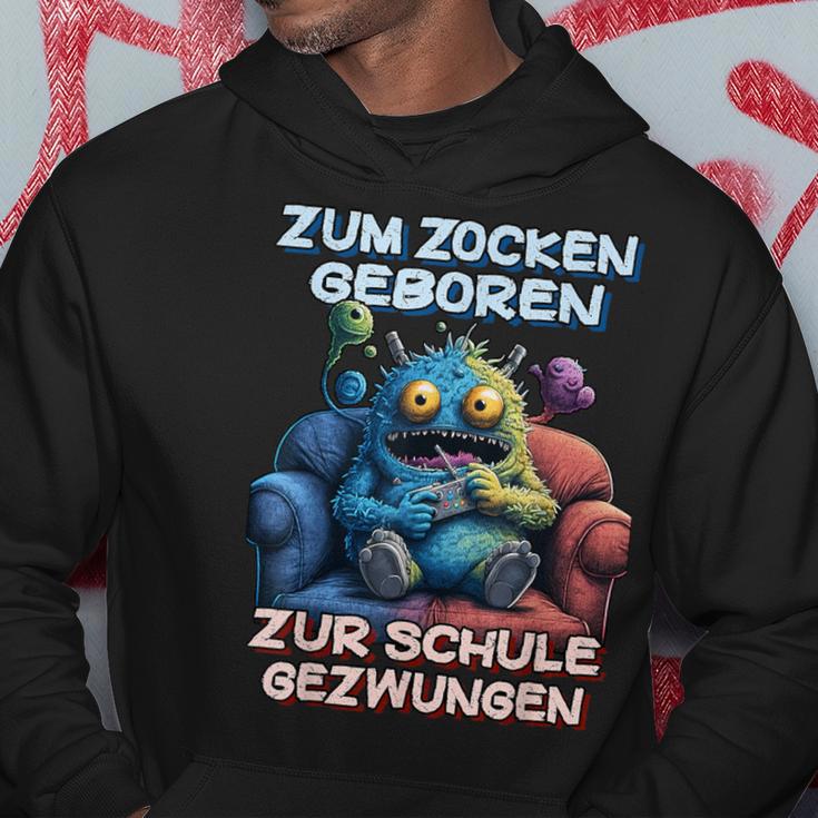 Gamer Computer Zum Zocken Geboren Zur Schule Gezwungen Kapuzenpullover Lustige Geschenke