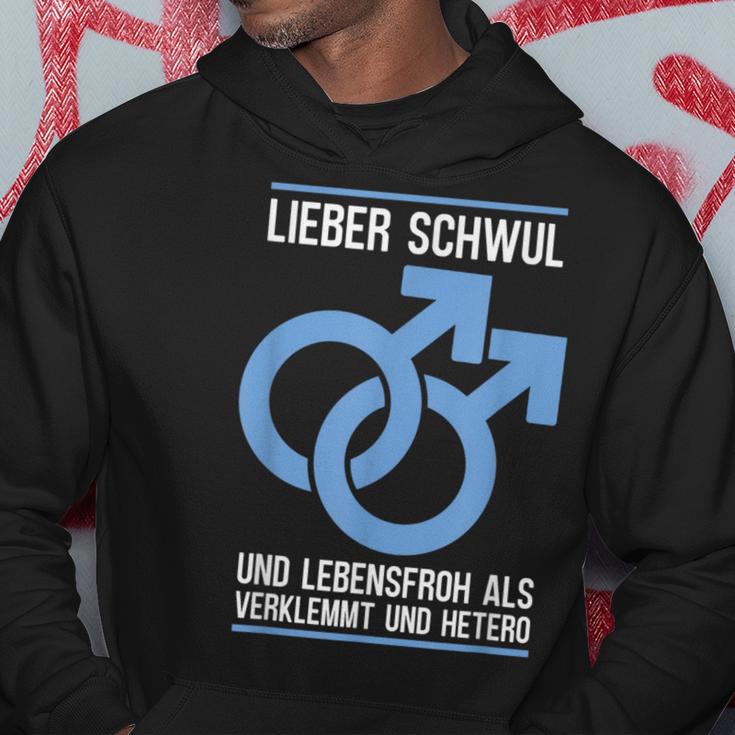 Gay Lieber Schwul Und Lebensfroh Alserlemmund Hetero Kapuzenpullover Lustige Geschenke