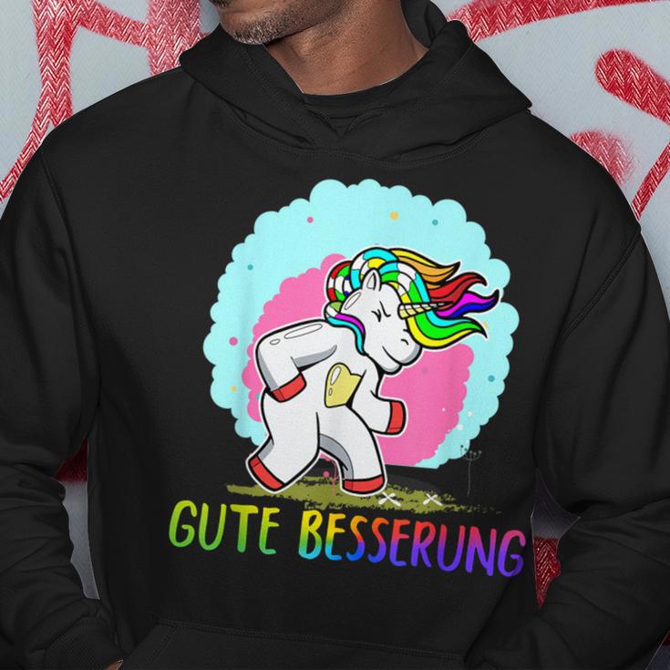 Gute Besserung Unicorn Unicorn Belly Pain Sick Flu Kapuzenpullover Lustige Geschenke