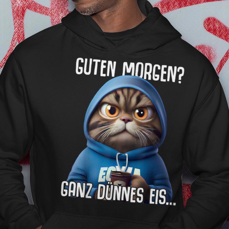 Guten Morgen Ganz Dünnes Eis Kaffee Saying Kapuzenpullover Lustige Geschenke