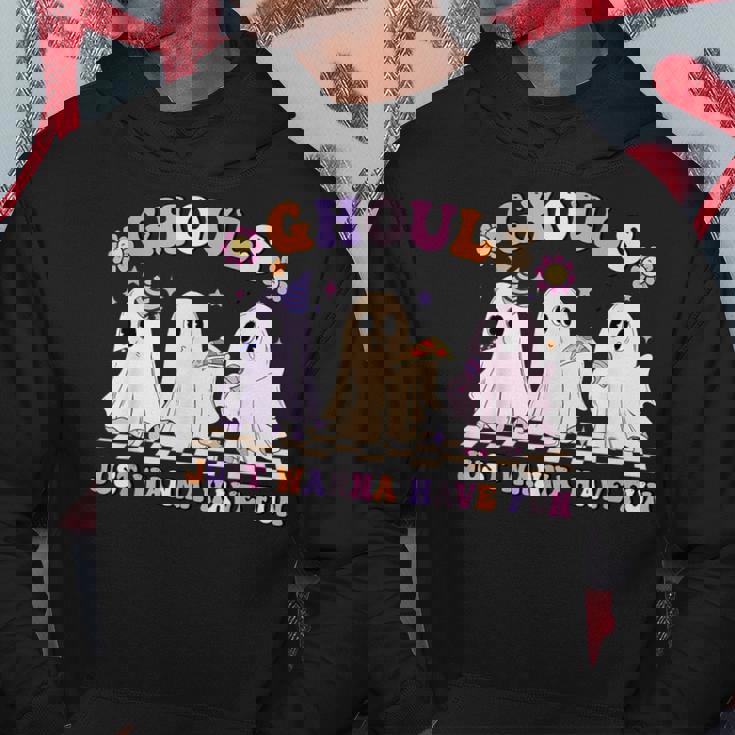 Halloween Ghouls Just Wanna Have Fun Dancing Ghost Retro Hoodie Funny Gifts
