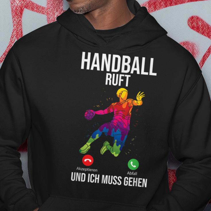 Handballer Sport Handball Ruft Und Ich Muss Gehen Kapuzenpullover Lustige Geschenke