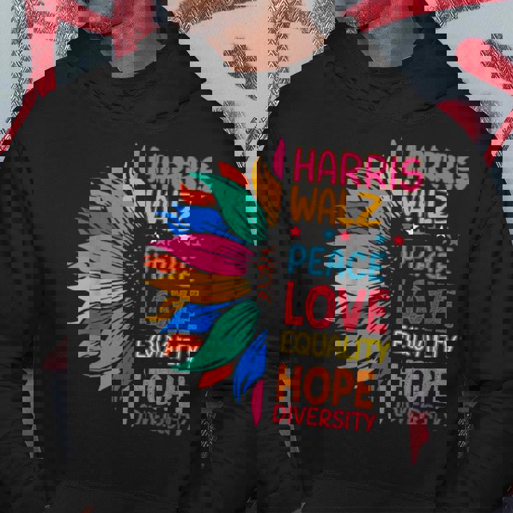 Harris Walz Peace Love Equality Hope Diversity Hoodie Unique Gifts