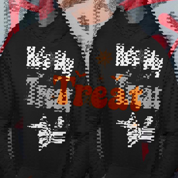 He's My Treat Skeleton Couples Matching Couple Halloween Hoodie Personalized Gifts