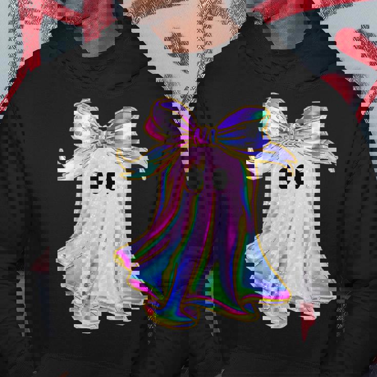 Holo Coquette Bow Cute Ghost Halloween Spooky Season Hoodie Unique Gifts