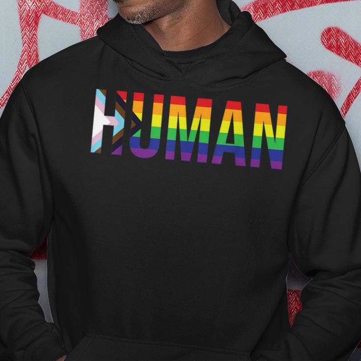 Human Lgbtqia Flag Lgbtq Flag Human Lgbtqia S Kapuzenpullover Lustige Geschenke