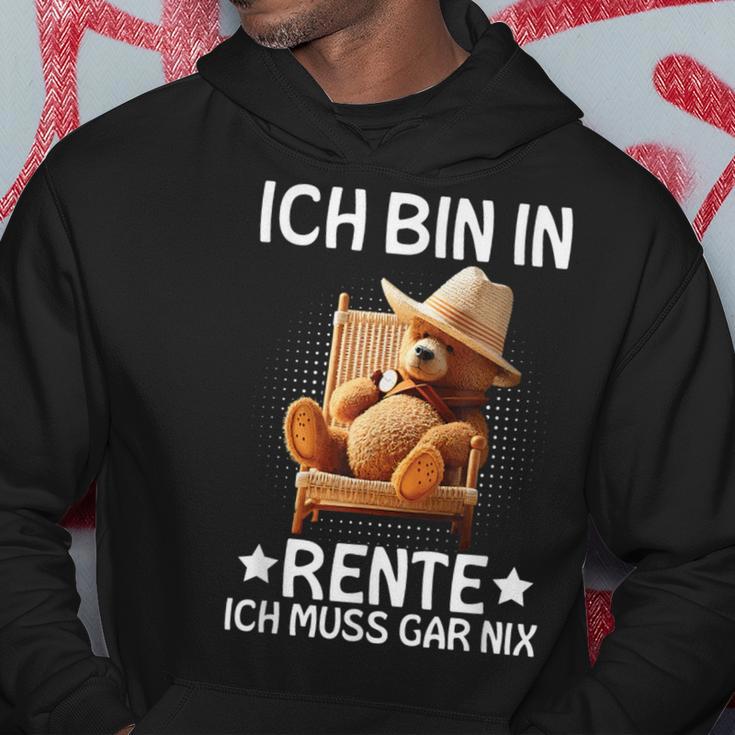 Ich Bin In Rente Ich Muss Gar Nix Bär Pensioner Kapuzenpullover Lustige Geschenke