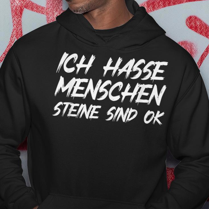 Ich Hasse Menschen Steine Sind Ok Sarcasmus Humour Kapuzenpullover Lustige Geschenke