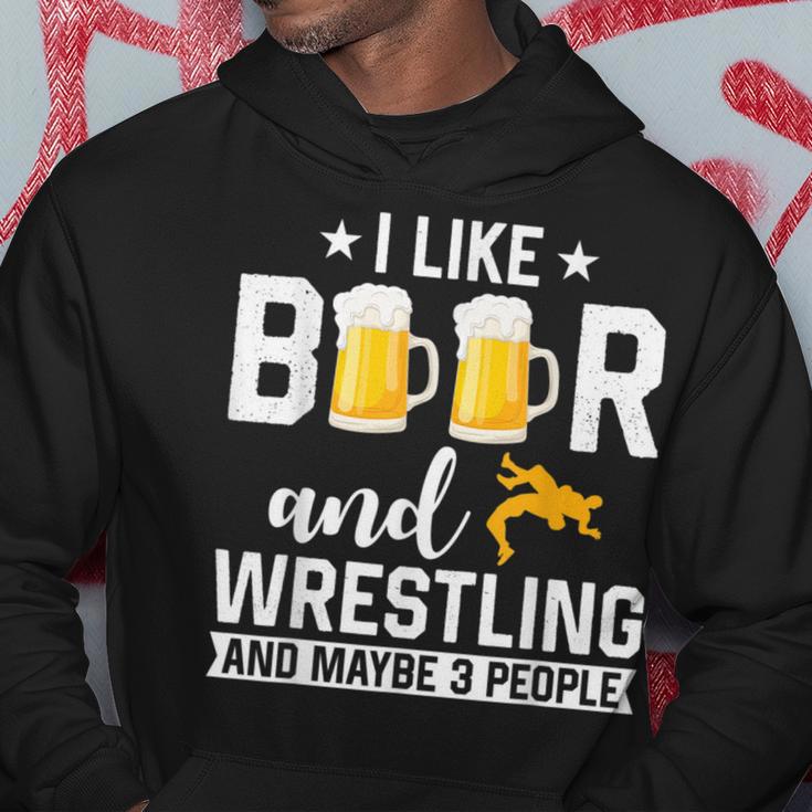 Ich Mag Bier Und Wrestling Und Mag 3 Leute Wrestler Coach Kapuzenpullover Lustige Geschenke