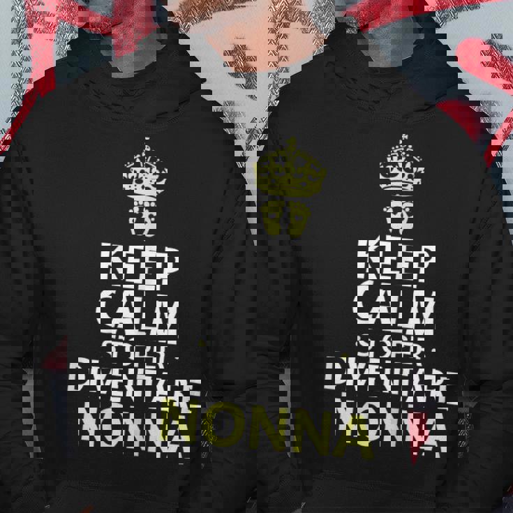 Keep Calm Sto Per Diventare Futura Nonna Annuncio Gravidanza Felpa con cappuccio Regalos divertidos