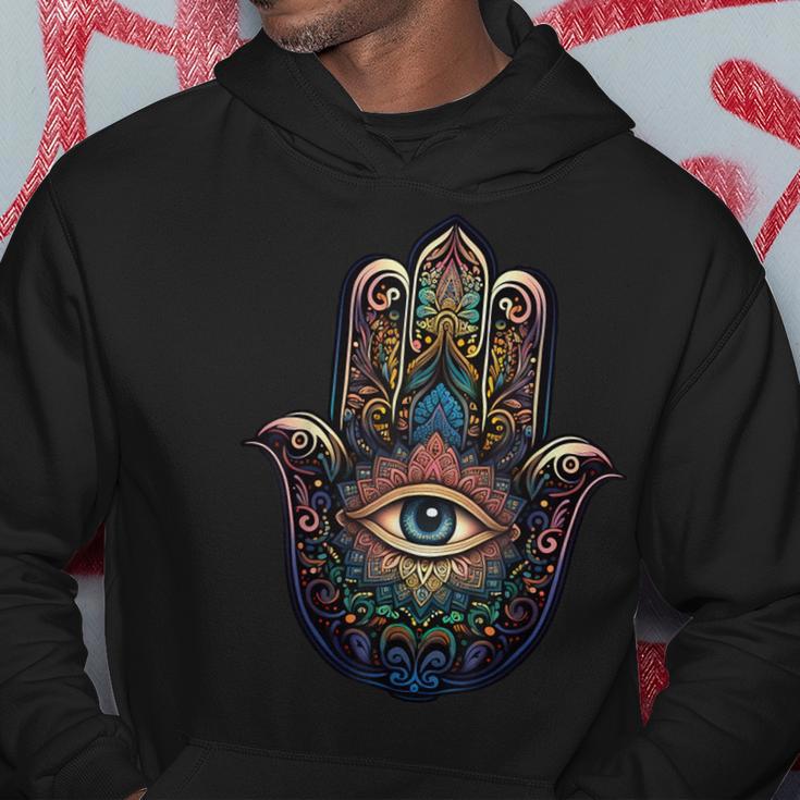 Khamsah Eye Or Hand Of Fatima On Colourful Hamsa Hand Kapuzenpullover Lustige Geschenke