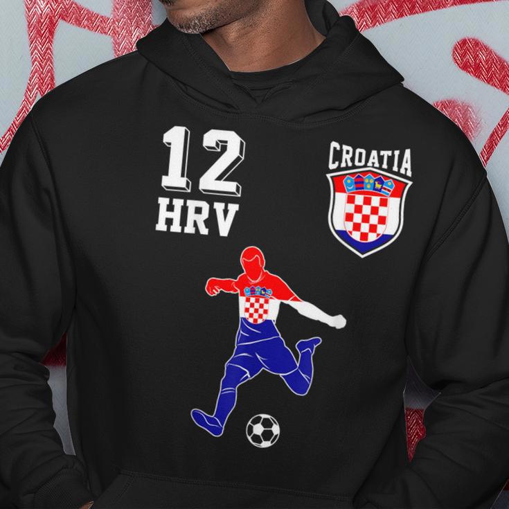 Kroatien Fan Em Spieler Ball Nummer 12 Kapuzenpullover Lustige Geschenke