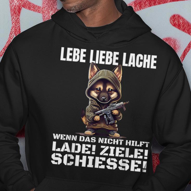 Lebe Liebe Lache Wenn Das Nicht Hilft Laden Ziele Schiesse Kapuzenpullover Lustige Geschenke