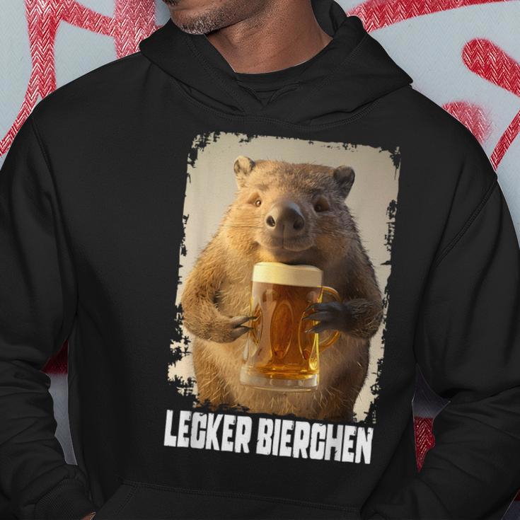 Lecker Bierchen Wombat Kapuzenpullover Lustige Geschenke