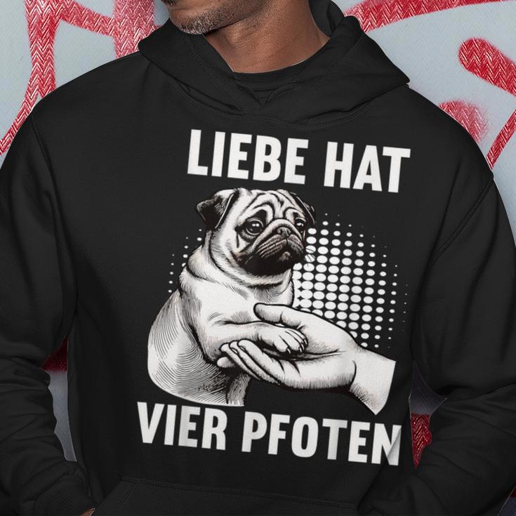 Liebe Hatier Pfoten Mops Pug Pug Dog Liebe Hatier Paw Kapuzenpullover Lustige Geschenke