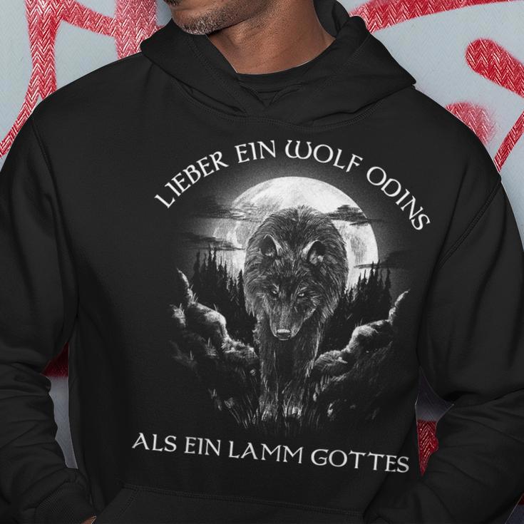 Lieber Ein Wolf Odins Als Ein Lamm Gottes Nordic Kapuzenpullover Lustige Geschenke