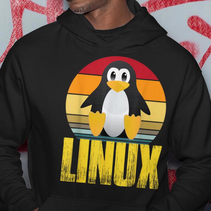 Linux Retrointage Penguin Nerd Sky And Geek Coding Kapuzenpullover Lustige Geschenke