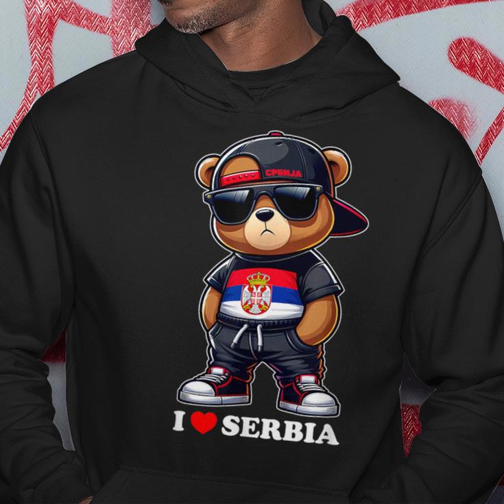 I Love Serbia Serbian Flag Teddy Bear Srbija Kapuzenpullover Lustige Geschenke