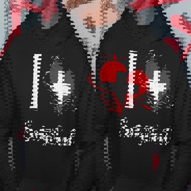 I Love Switzerland Heart Schweiz Pride Roots Schweiz Orgoglioso Felpa con cappuccio Regalos divertidos