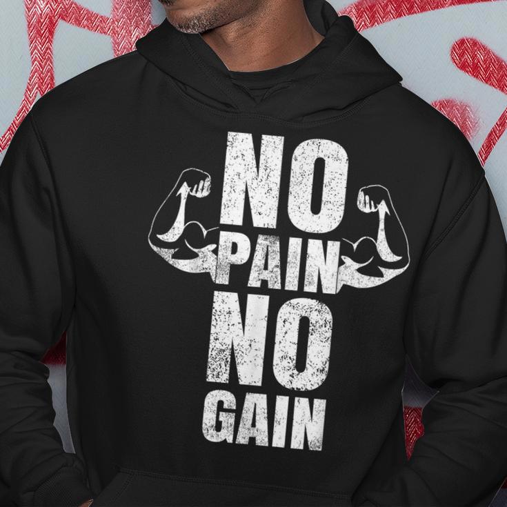 Lustiges Gym No Pain No Gain Geschenk Fitnessstudio Sprüche Kapuzenpullover Lustige Geschenke