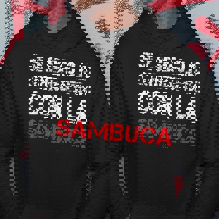 Magliette Uomo Alcol Manica Corta Se Sbaglio Sambuca Felpa con cappuccio Regalos divertidos