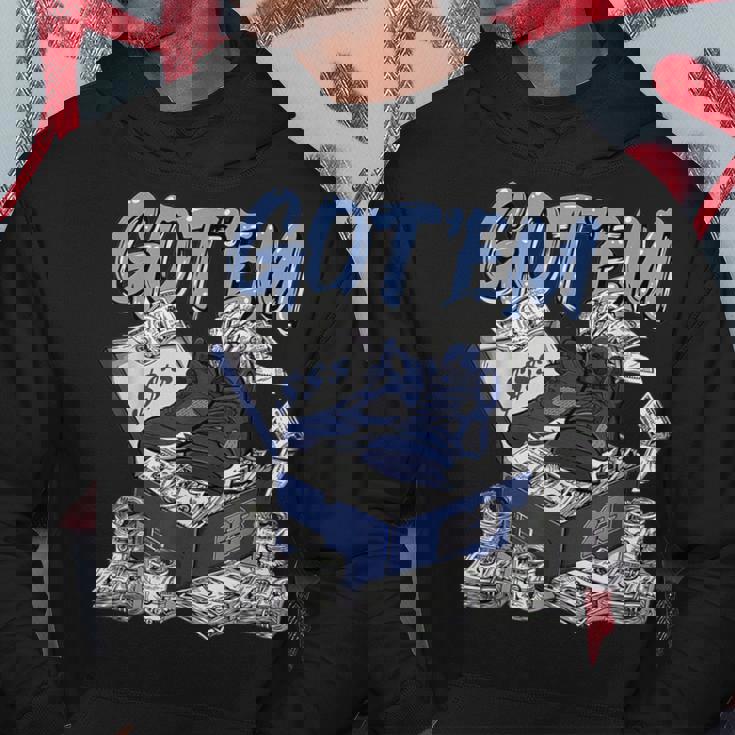 Midnight Navy Graphic Match Got'em Dollar Match Hoodie Unique Gifts