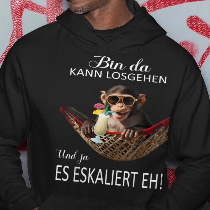 Monkey Bin Da Kann Losgehen Und Ja Es Escaliert Eh Costume Kapuzenpullover Lustige Geschenke