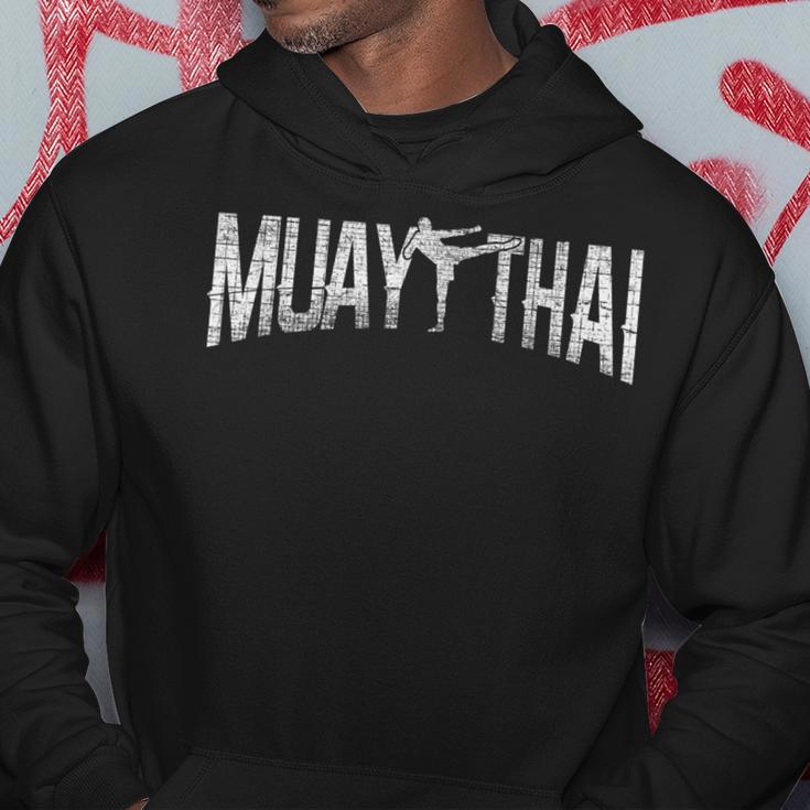 Muay Thaiintage Retro Fighter Fighter Lettering Kapuzenpullover Lustige Geschenke