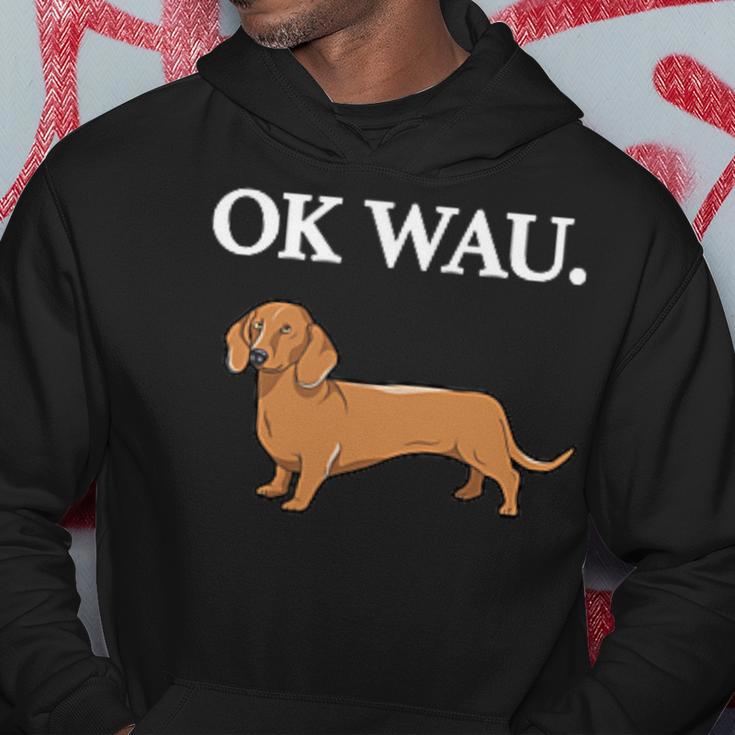 Ok Wau X Dackel Dachshund Dog Lovers Humour Fun Kapuzenpullover Lustige Geschenke