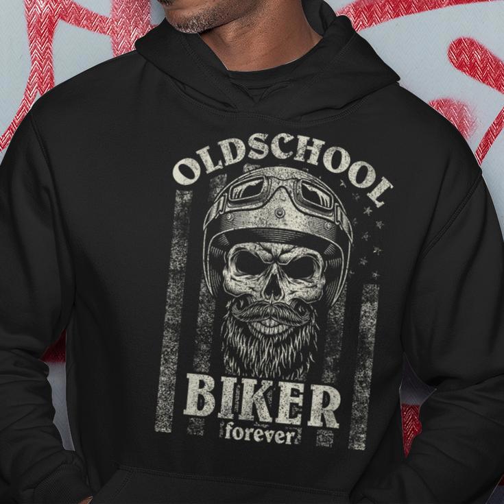 Old School Biker Forever I Motorcycle Bike Skull Biker Kapuzenpullover Lustige Geschenke