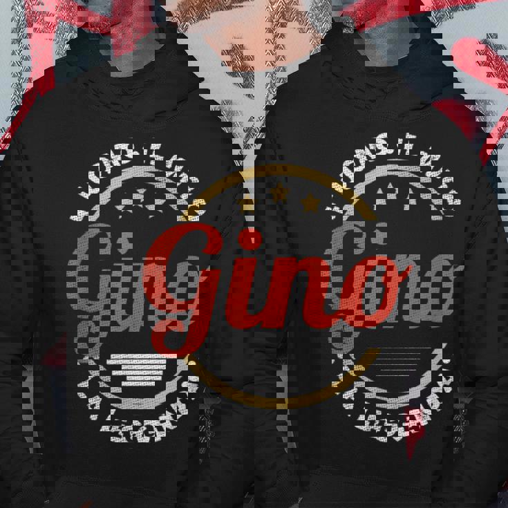 Per Gino Nome Uomo Mito Leggenda Retròintage Felpa con cappuccio Regalos divertidos