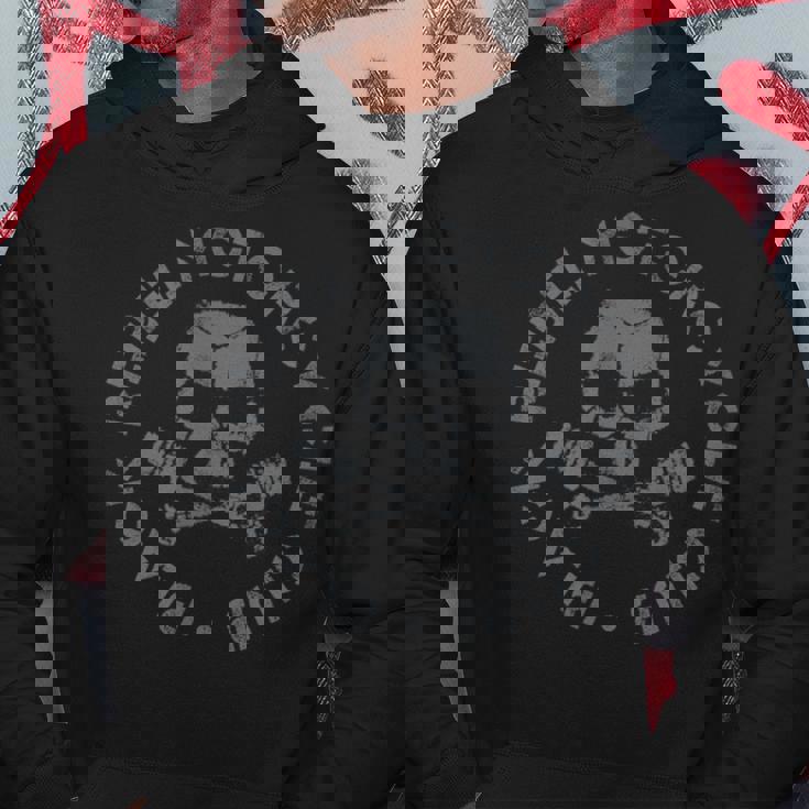 Rebel Motorcycle Club Piston Skull Logo Felpa con cappuccio Regalos divertidos