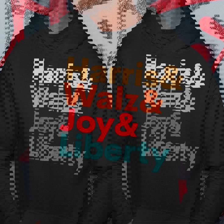 Retro Harris Walz Waltz 2024 Harris Walz Joy Liberty Hoodie Unique Gifts