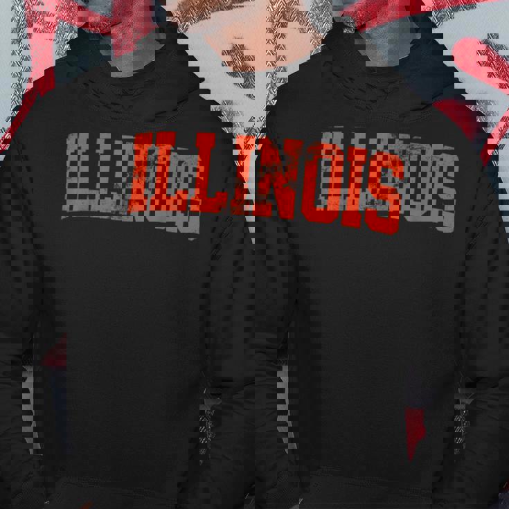 Retro Illinois Il Souvenir Vintage Illinois Orange Throwback Hoodie Unique Gifts