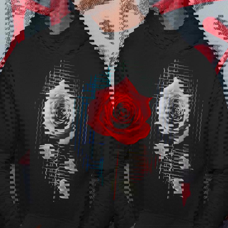 Rose Illustrazione Arte Geometrico Fiore Grafica Rose Felpa con cappuccio Regalos divertidos