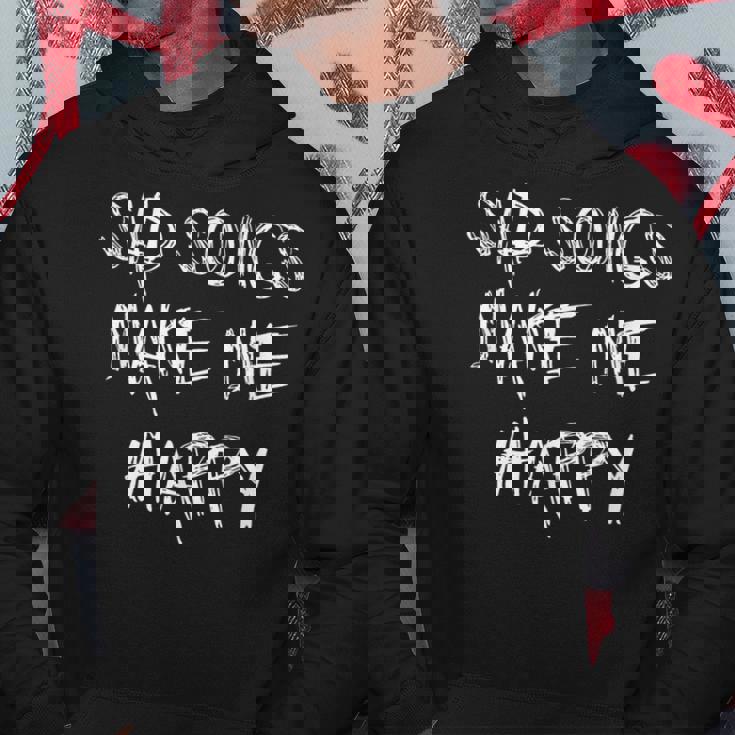 Sad Songs Make Me Happy Emo Goth Heavy Metal Kawaii Regalo Felpa con cappuccio Regalos divertidos