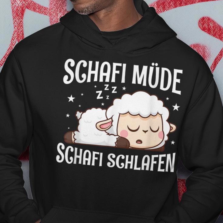 Schafi Müde Schafi Schlafen Schaf Pyjamas Schlaf Saying Kapuzenpullover Lustige Geschenke