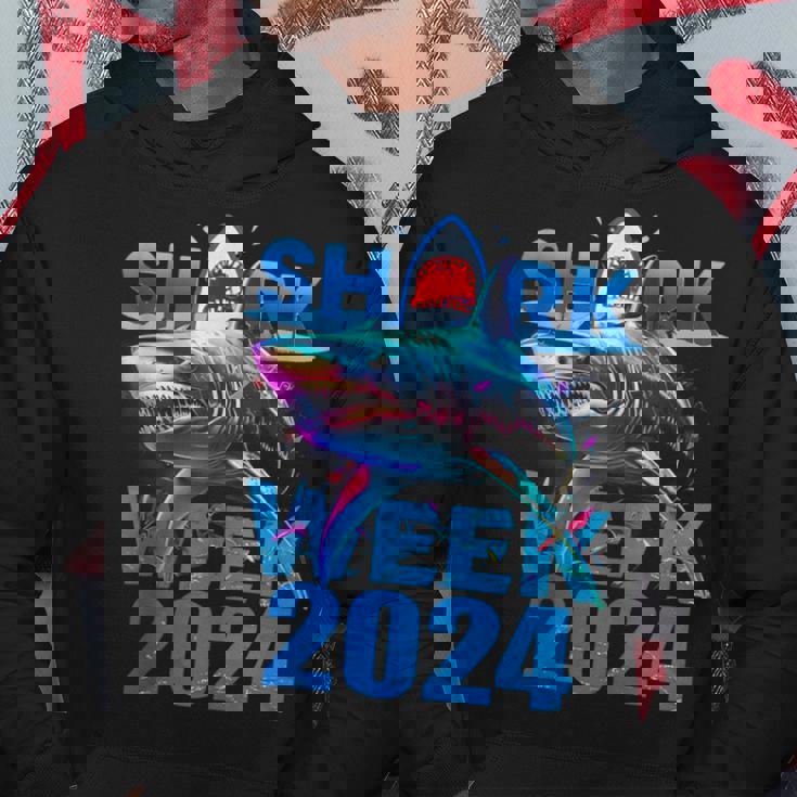 Shark Fin 2024 Week Passion For Shark Lover Ocean Wildlife Hoodie Personalized Gifts