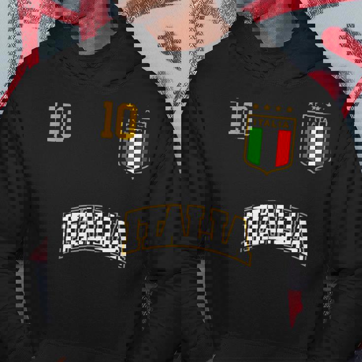 Squadra Calcio Italia Numero 10 Bandiera Italiano Felpa con cappuccio Regalos divertidos