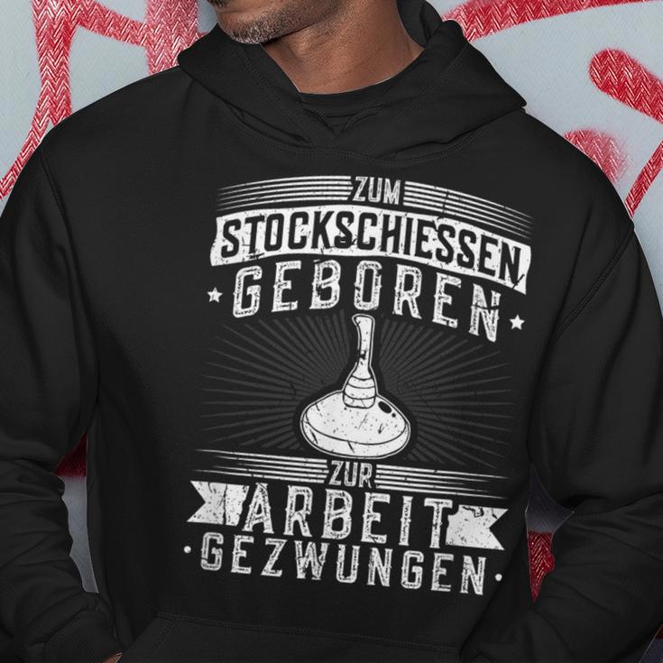 Stockfeuer Geboren Work Gezzwungen Icestock Sport Kapuzenpullover Lustige Geschenke